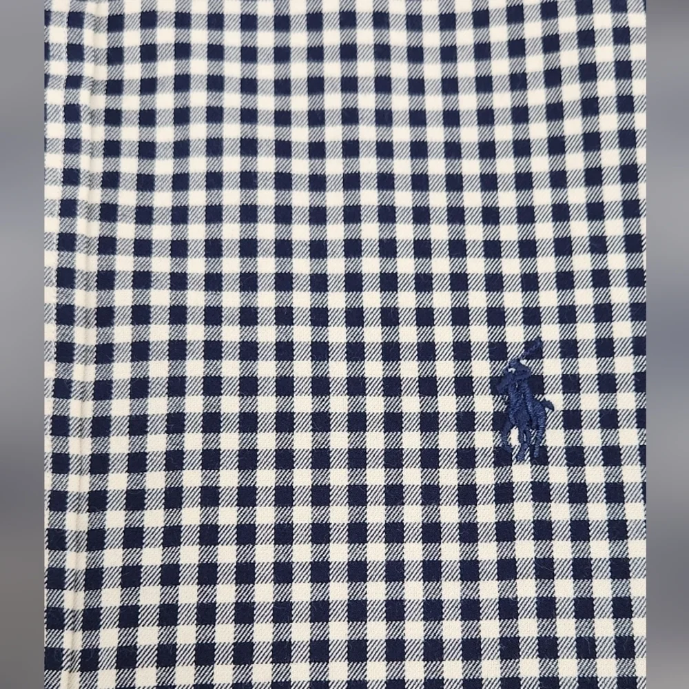 Polo Ralph Lauren Classic Fit Navy / Cream Button Down Dress Shirt. XL